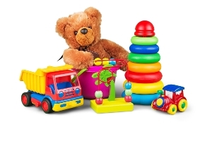 Broken plastic toys