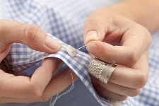 Sewing Button On Image