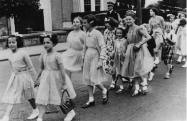 The 1950s may have been a time of austerity but these Whitburn girls are still well turned out for the gala day.