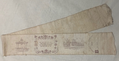 The Armadale Children's Day sash was worn by children in the procession. It also doubled up as a raffle ticket and four children with winning numbers could win a watch.