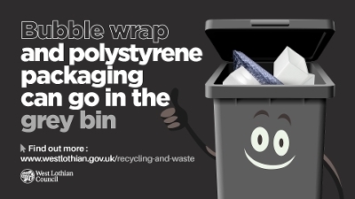 Grey Bin - Polystyrene and Bubble Wrap Grey Bin - Polystyrene and Bubble Wrap