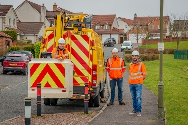 Council’s CO2 emissions cut in half Caption: The council’s team have replaced street lighting with low energy LED equivalents which has helped reduce the council’s CO2 emissions by half since 2014.