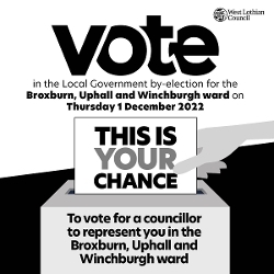 Make sure you are registered to vote in the Broxburn, Uphall and Winchburgh By-Election Icon