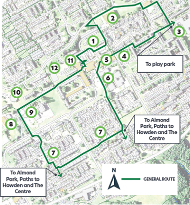 Map of the route in Craigshill