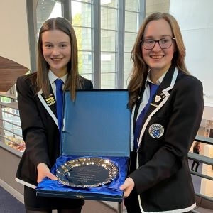 The winning Broxburn Academy team with the Donald Dewar trophy