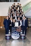 The band with Provost Cathy Muldoon.