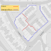 Map of footpath closure on Honeyman Court