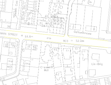 Map of parking suspension on Main Street