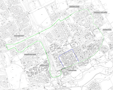 Map of closure on Almond Road