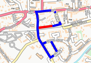 Map of closure on Union Road