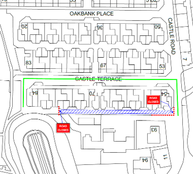 Map of closure on Castle Terrace