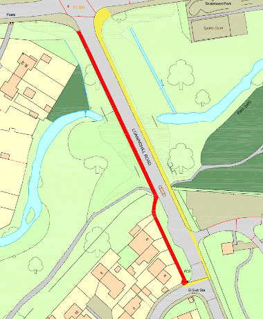 Map of footpath closure on Loaninghill Road