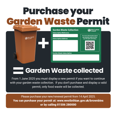 Garden Waste Permits are now available to purchase for 2025/26 Garden Waste