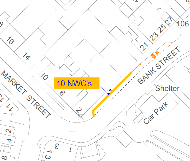 Map of suspension on Bank Street