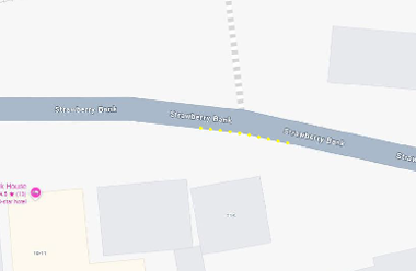 Map of closure on Strawberry Bank