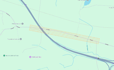 Map of speed reduction on B9080