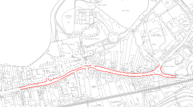 Map of parking suspension on High Street