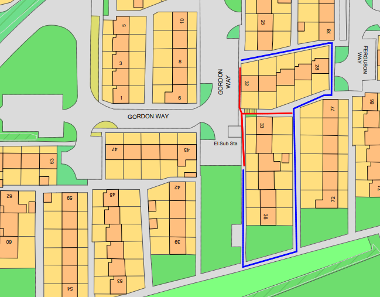 Map of closure on Gordon Way