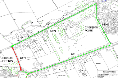 Map of closure on A899
