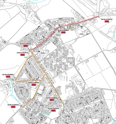 Map of closures for East Calder Gala