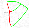Map of closure on Menzies Road