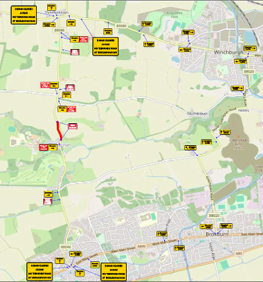 Map of closure on B8046
