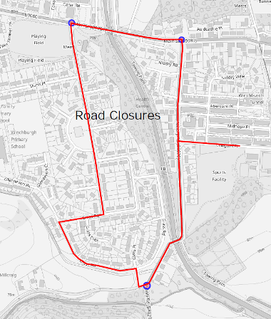 Map of closures for Winchburgh gala