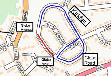 Map of closure on Glebe Road