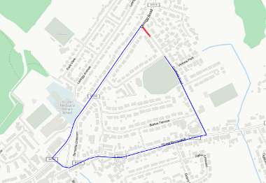 Map of closure for Eastfield Road