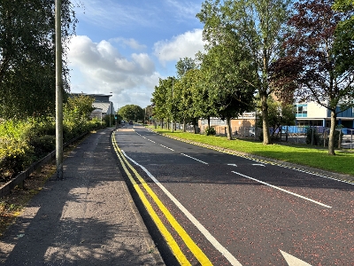 New road surface at Menzies Road, Bathgate
