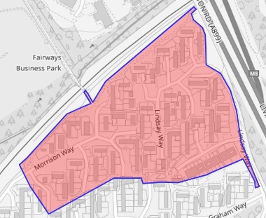 Map of footpath closure on Lindsay Way