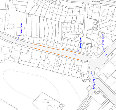 Map of suspension on Main Street