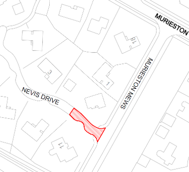 Map of closure on Nevis Drive
