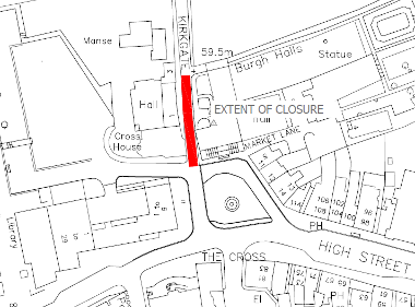 Map of closure on Kirkgate