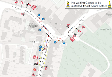 Map of closure on Main Street