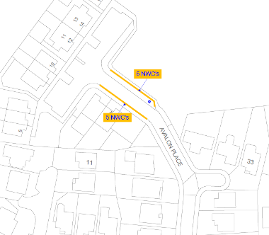 Map of closure on Avalon Place