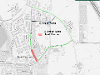 Map of closure, parking suspension and diversion for B8020 Beatlie Road, Winchburgh