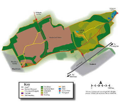 Easter Inch Moss and Seafield Law map