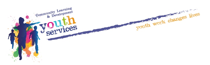 CLD Banner: Link to 'Community Learning and Development Youth Services ' CLD Branding